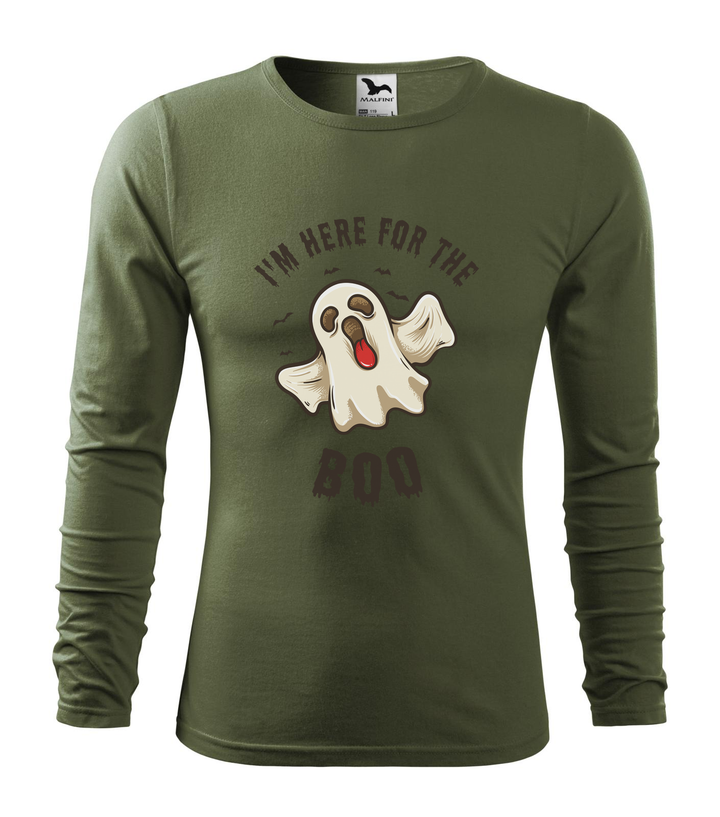 I'm here for the boo - Hosszú ujjú férfi póló khaki