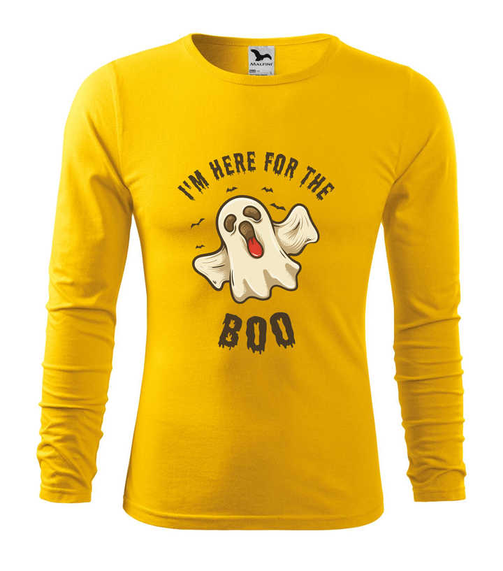 I'm here for the boo - Hosszú ujjú férfi póló sárga