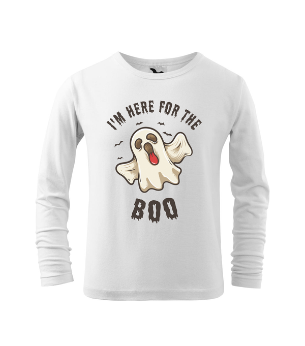 I'm here for the boo - Hosszú ujjú gyerek póló fehér