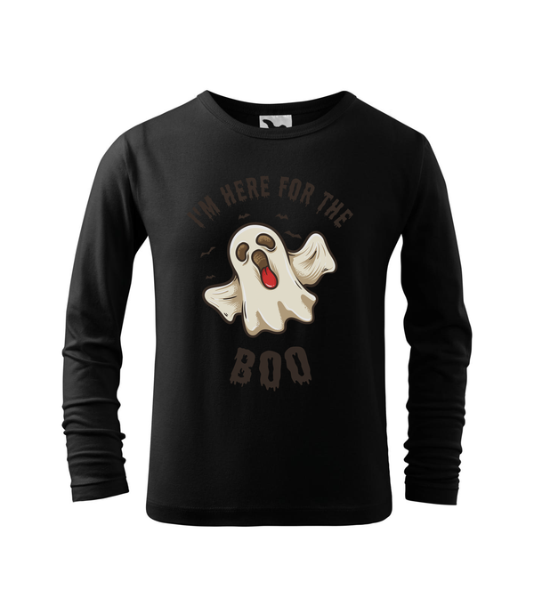 I'm here for the boo - Hosszú ujjú gyerek póló fekete