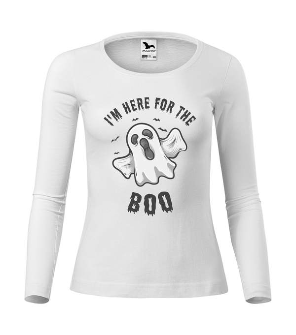 I'm here for the boo - Hosszú ujjú női póló fehér