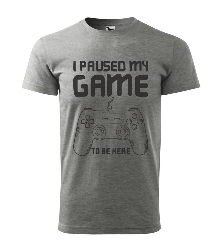 I paused my game to be here - Férfi póló sötétszürke