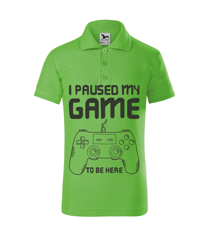 I paused my game to be here - Galléros gyerek póló almazöld