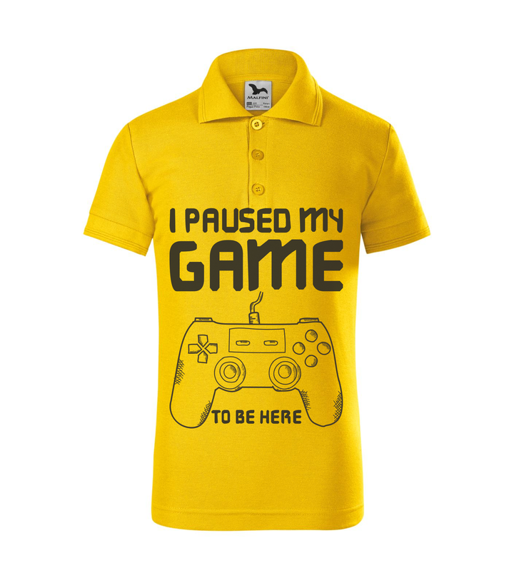 I paused my game to be here - Galléros gyerek póló sárga
