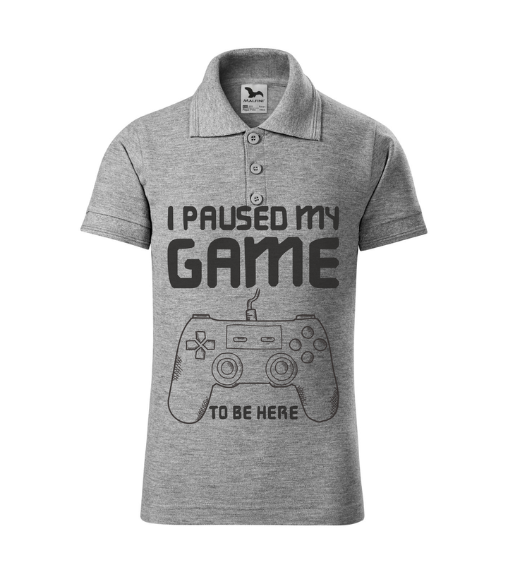 I paused my game to be here - Galléros gyerek póló sötétszürke