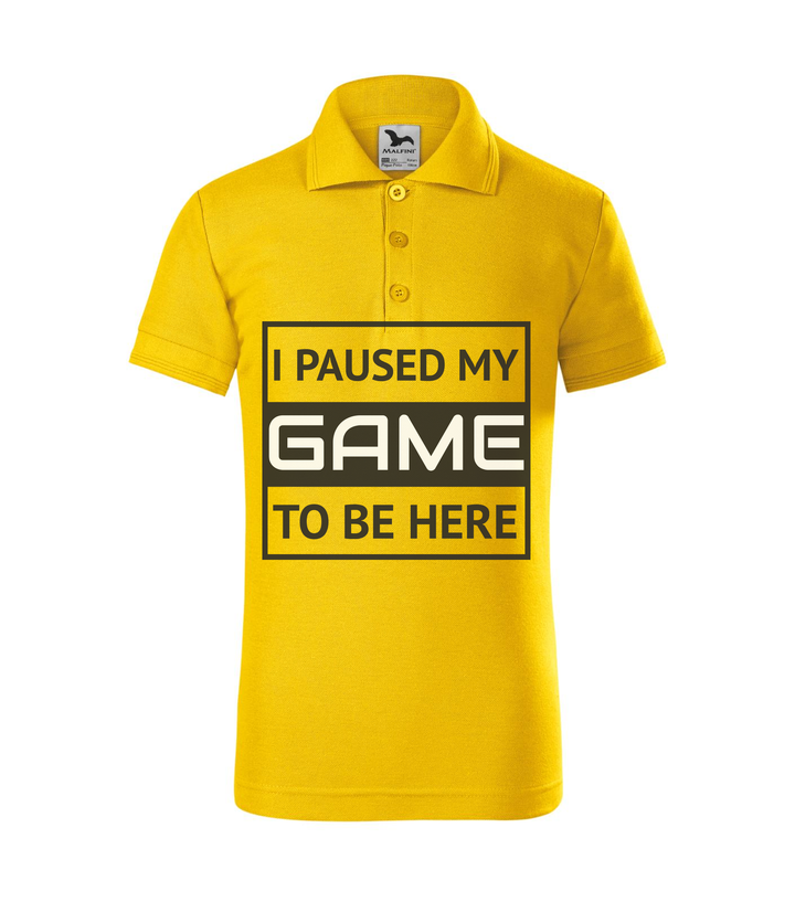 I paused my game to be here 1 - Galléros gyerek póló sárga