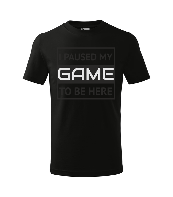 I paused my game to be here 1 - Gyerek póló fekete