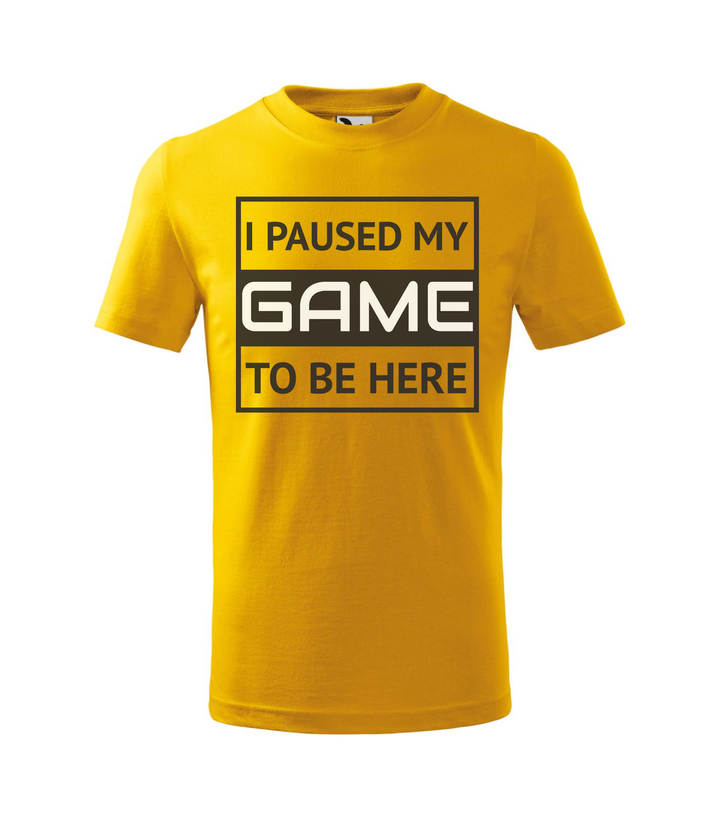 I paused my game to be here 1 - Gyerek póló sárga