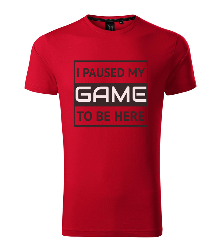 I paused my game to be here 1 - Prémium férfi póló F1 piros