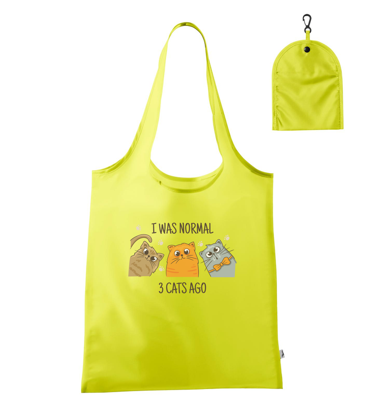 I was normal 3 cats ago - Bevásárló táska neon sárga