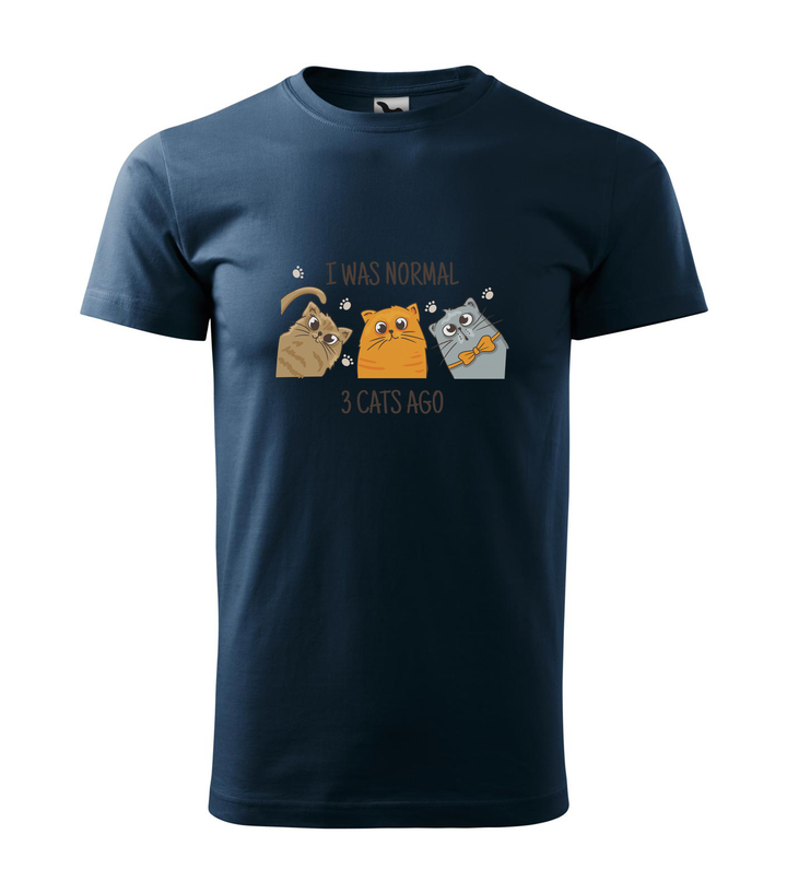 I was normal 3 cats ago - Férfi póló tengerészkék