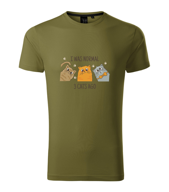 I was normal 3 cats ago - Prémium férfi póló avokádózöld