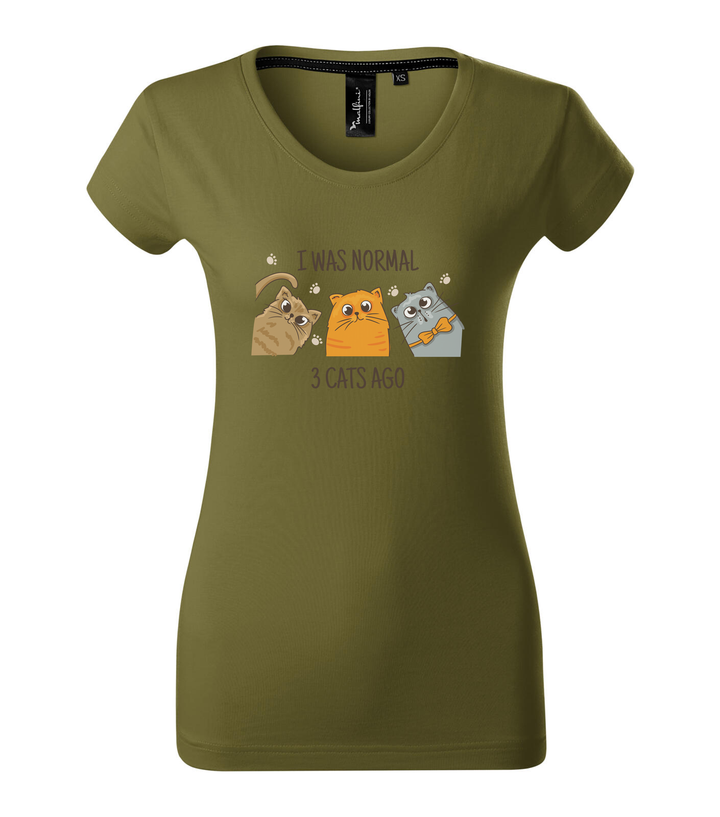 I was normal 3 cats ago - Prémium női póló avokádózold