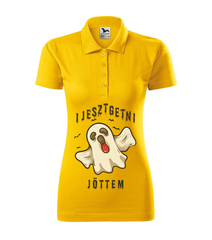 Ijesztgetni jöttem - Galléros női póló sárga