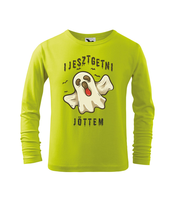 Ijesztgetni jöttem - Hosszú ujjú gyerek póló lime