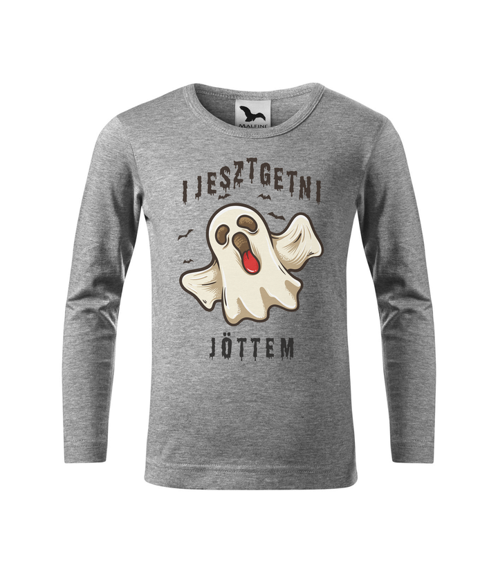 Ijesztgetni jöttem - Hosszú ujjú gyerek póló sötétszürke