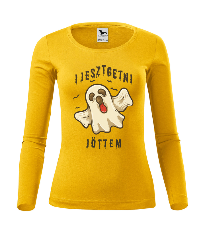 Ijesztgetni jöttem - Hosszú ujjú női póló sárga