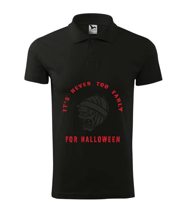 It's never to early for halloween - Galléros férfi póló fekete