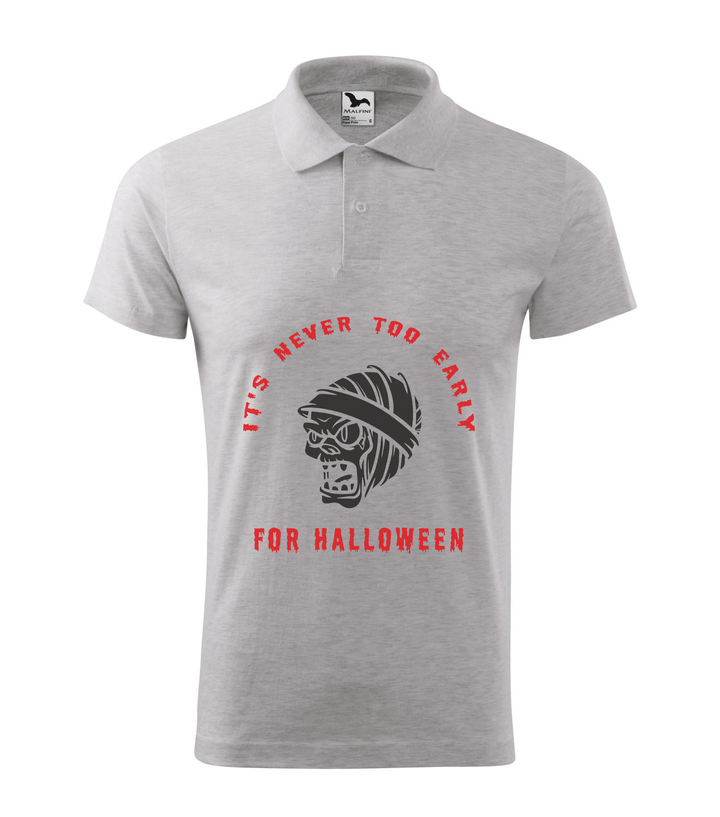 It's never to early for halloween - Galléros férfi póló világosszürke