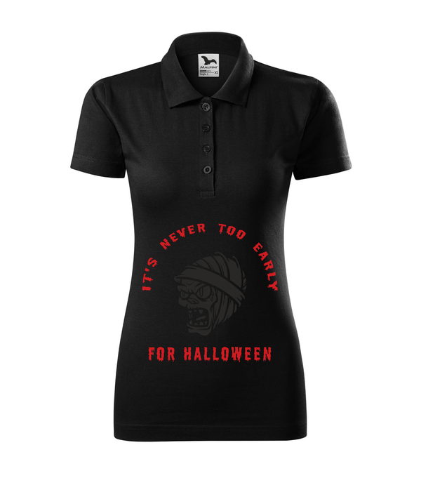 It's never to early for halloween - Galléros női póló fekete