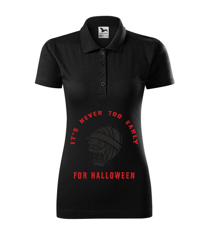 It's never to early for halloween - Galléros női póló fekete