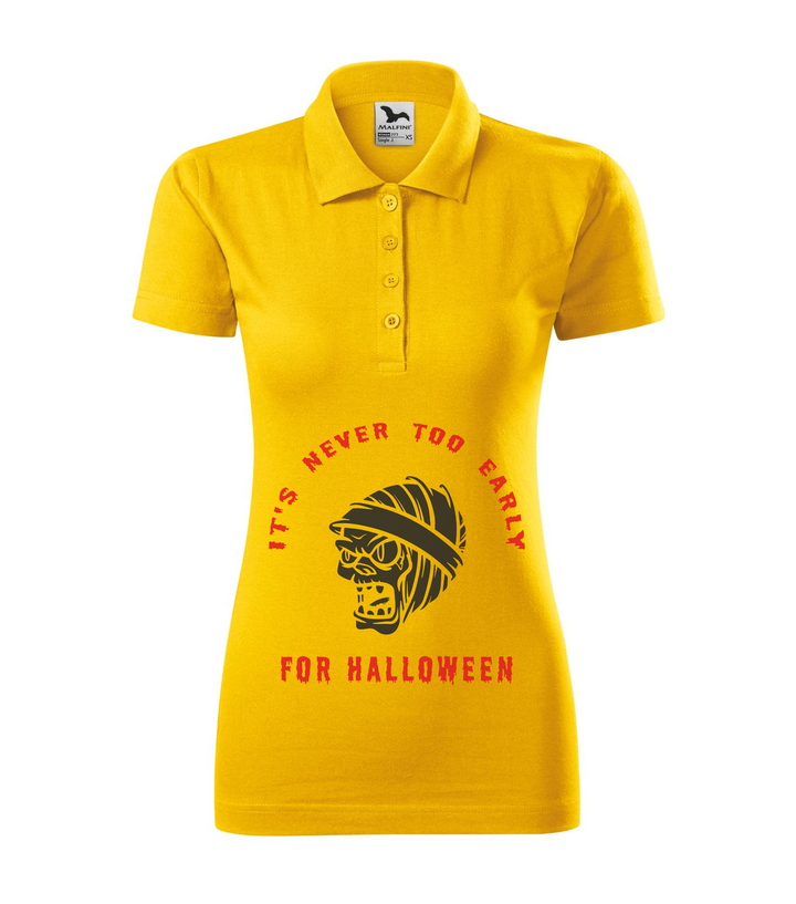 It's never to early for halloween - Galléros női póló sárga