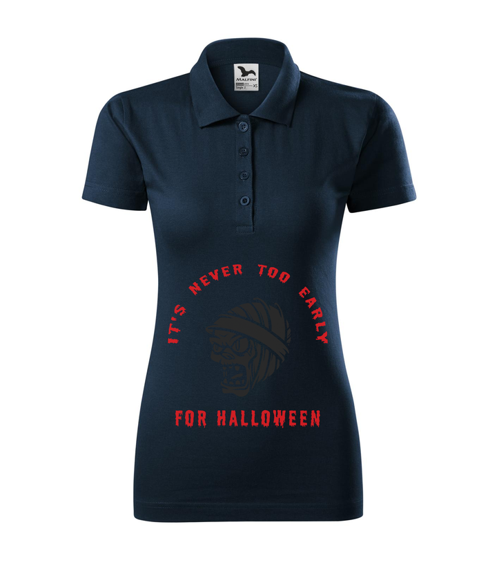 It's never to early for halloween - Galléros női póló tengerészkék