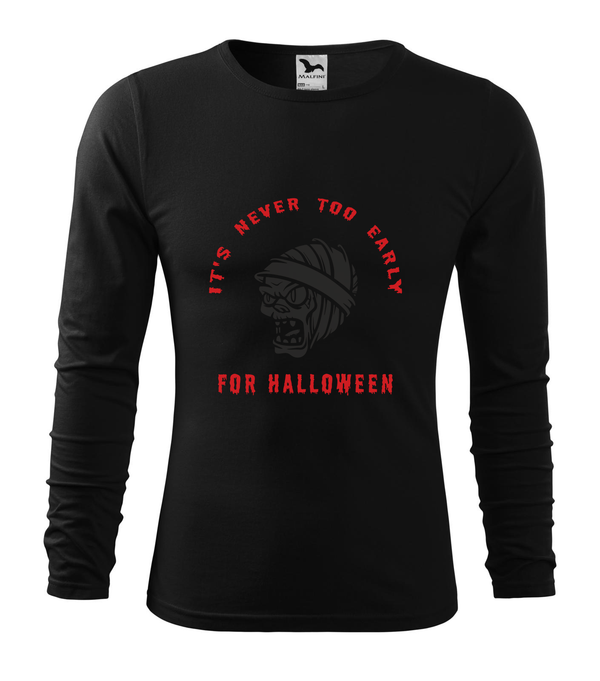 It's never to early for halloween - Hosszú ujjú férfi póló fekete