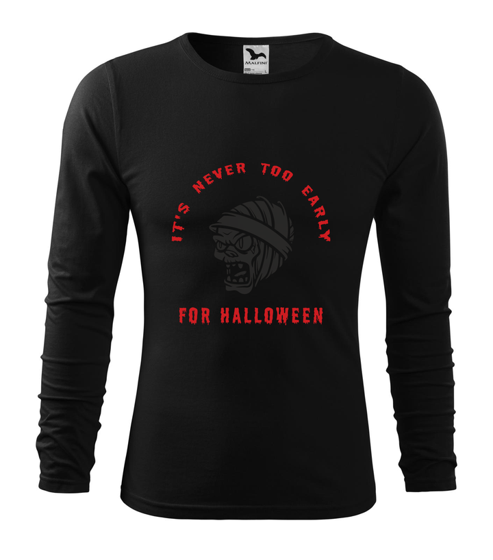 It's never to early for halloween - Hosszú ujjú férfi póló fekete