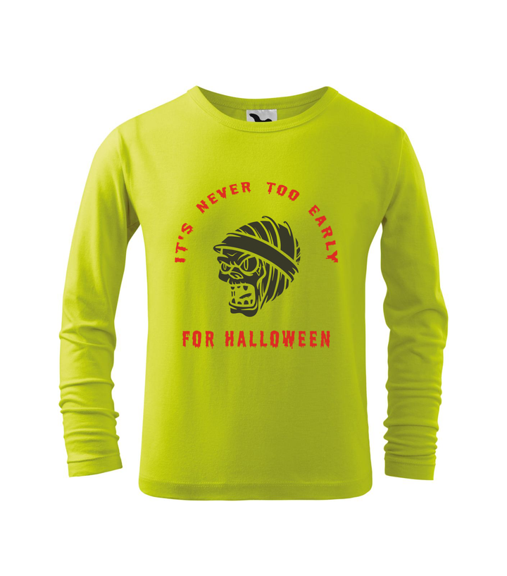 It's never to early for halloween - Hosszú ujjú gyerek póló lime
