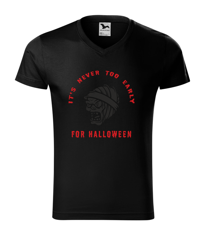 It's never to early for halloween - V-nyakú férfi póló fekete