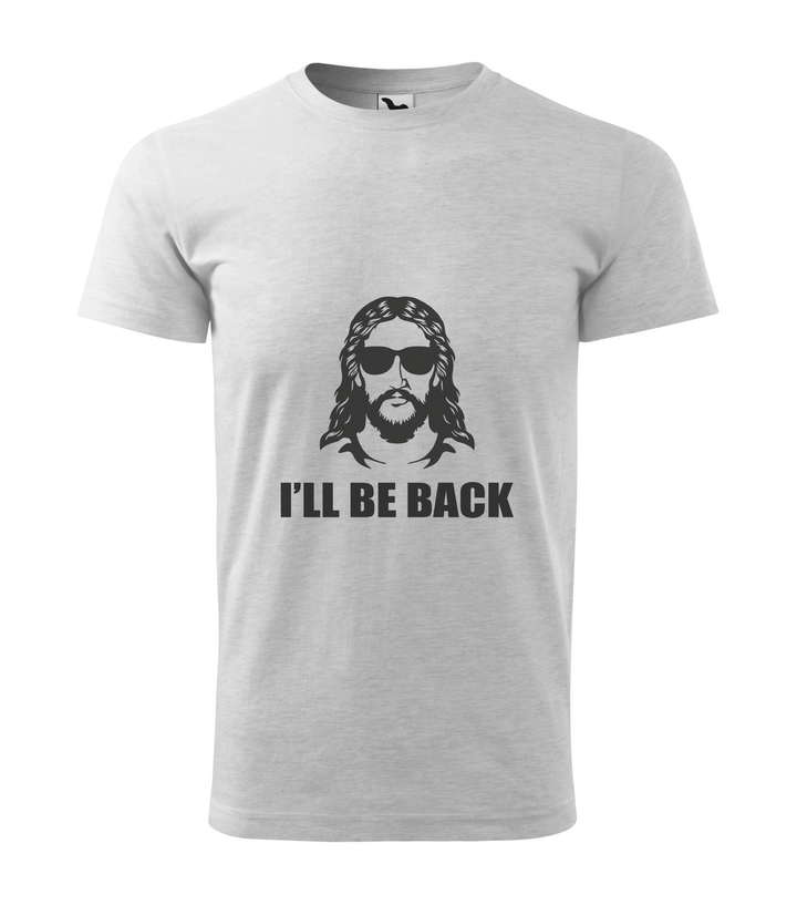 Jesus - I'll be back - Férfi póló világosszürke