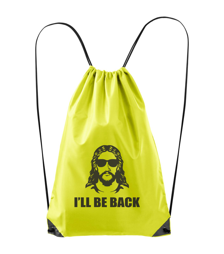 Jesus - I'll be back - Hátizsák neon sárga