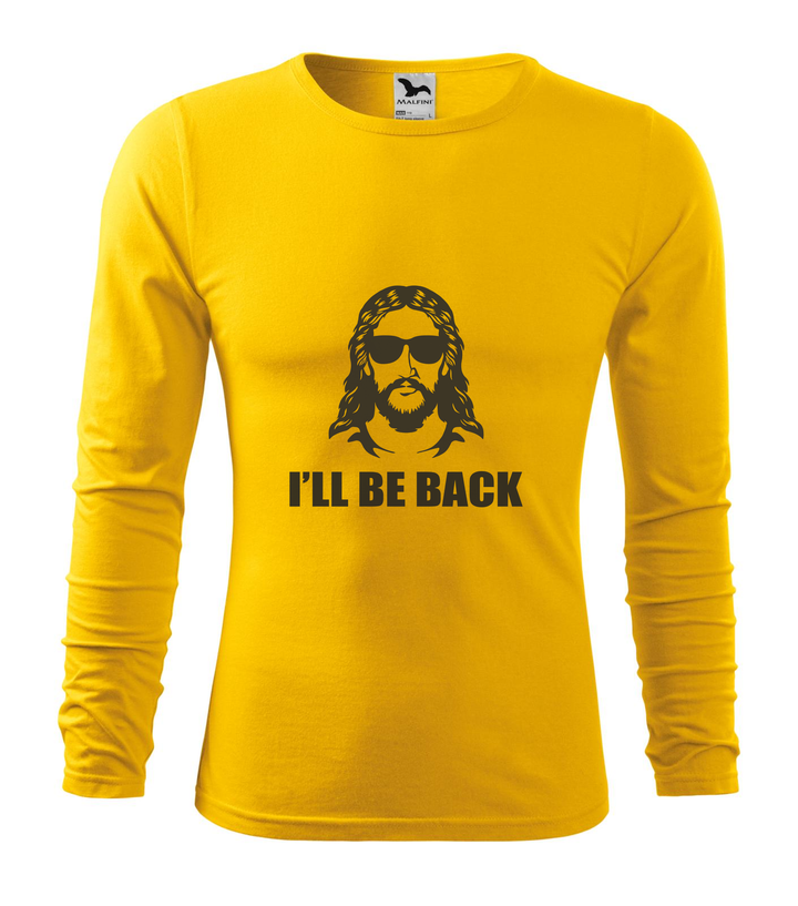 Jesus - I'll be back - Hosszú ujjú férfi póló sárga