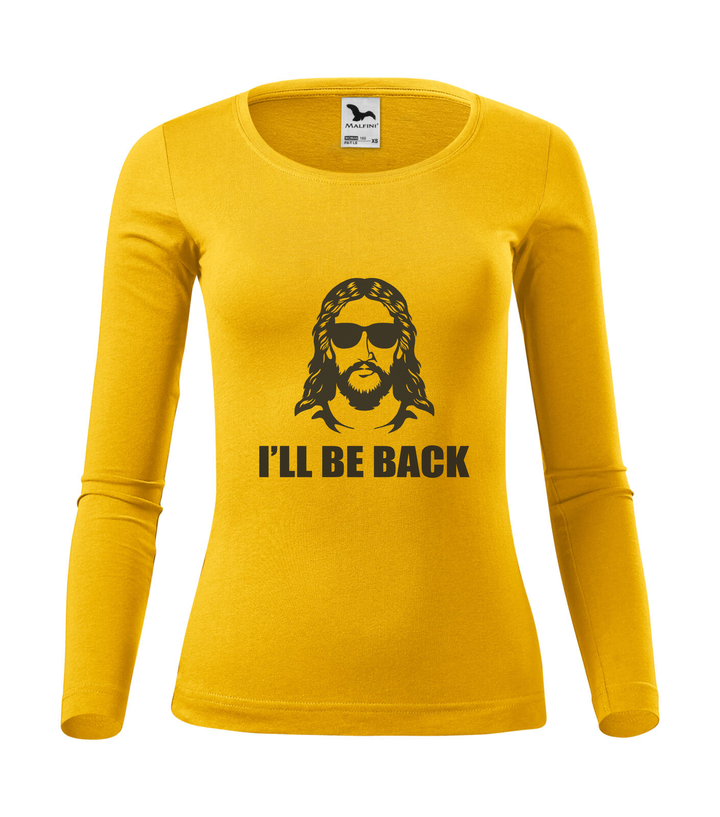Jesus - I'll be back - Hosszú ujjú női póló sárga