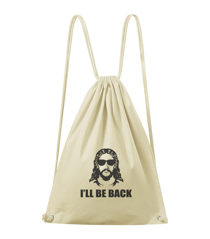 Jesus - I'll be back - Pamut hátizsák natúr