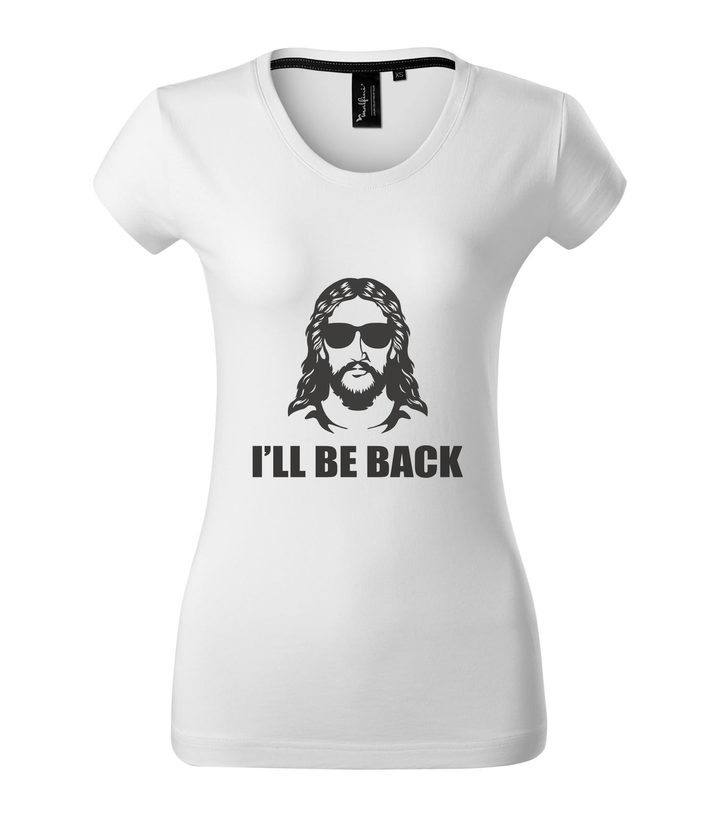 Jesus - I'll be back - Prémium női póló fehér