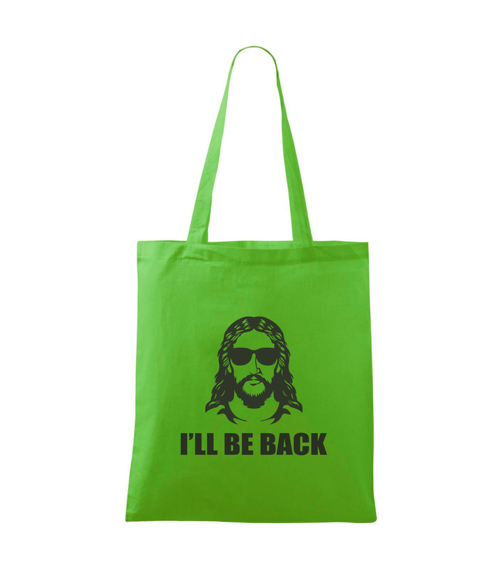 Jesus - I'll be back - Vászontáska (42 x 38 cm) almazöld