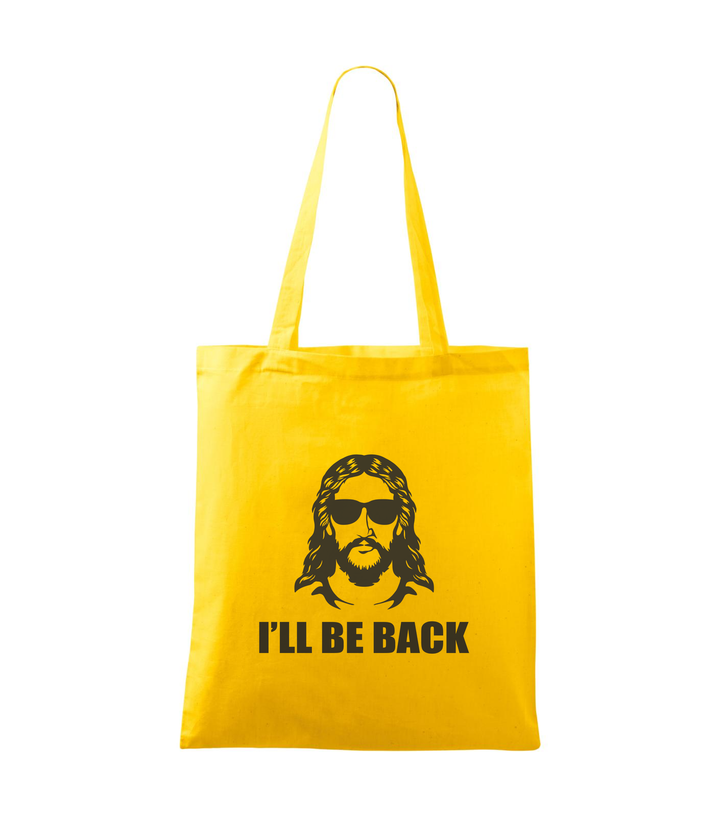 Jesus - I'll be back - Vászontáska (42 x 38 cm) sárga