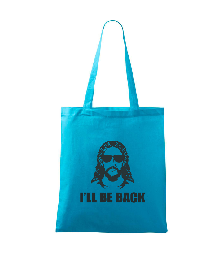 Jesus - I'll be back - Vászontáska (42 x 38 cm) türkiz