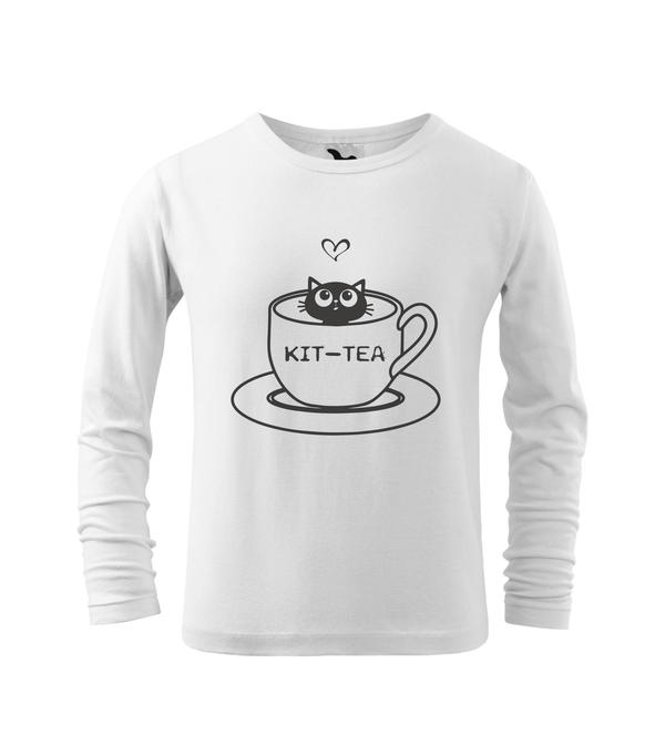 Kit-Tea - Hosszú ujjú gyerek póló fehér