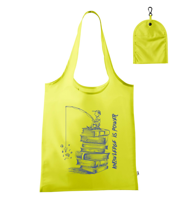 Knowledge is power - Bevásárló táska neon sárga