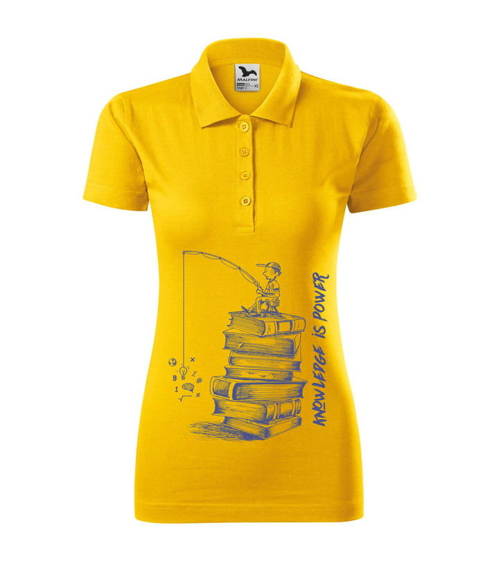 Knowledge is power - Galléros női póló sárga