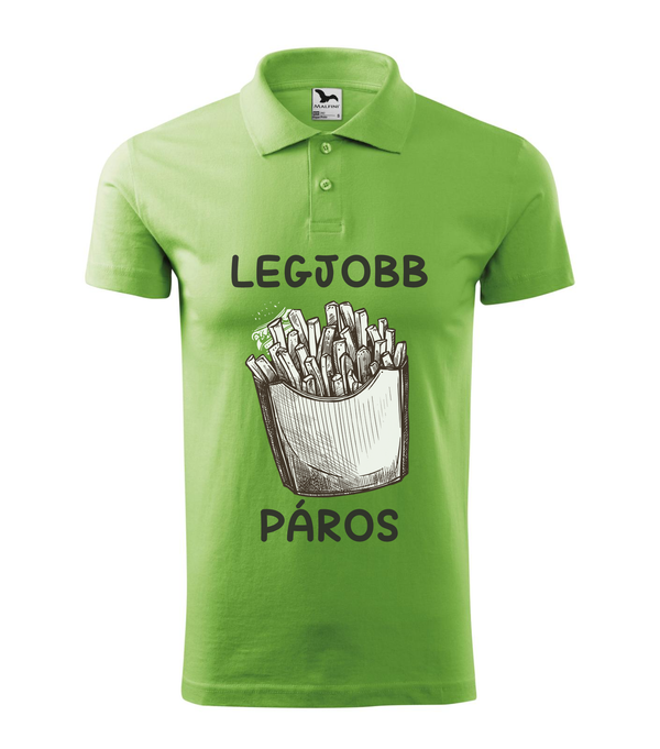 Legjobb páros - Galléros férfi póló borsózöld