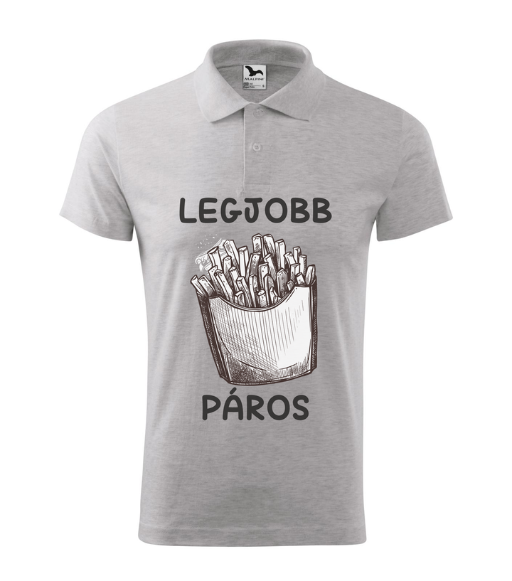 Legjobb páros - Galléros férfi póló világosszürke