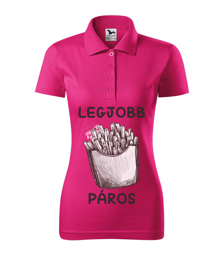 Legjobb páros - Galléros női póló bíborszín