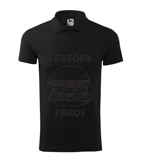 Legjobb páros - Hamburger - Galléros férfi póló fekete