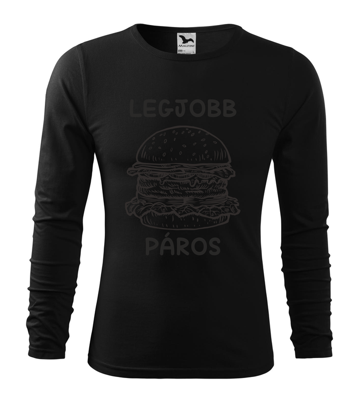Legjobb páros - Hamburger - Hosszú ujjú férfi póló fekete
