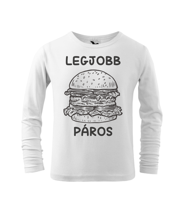 Legjobb páros - Hamburger - Hosszú ujjú gyerek póló fehér