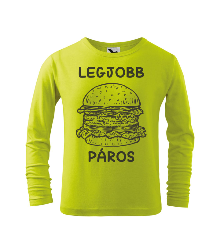 Legjobb páros - Hamburger - Hosszú ujjú gyerek póló lime